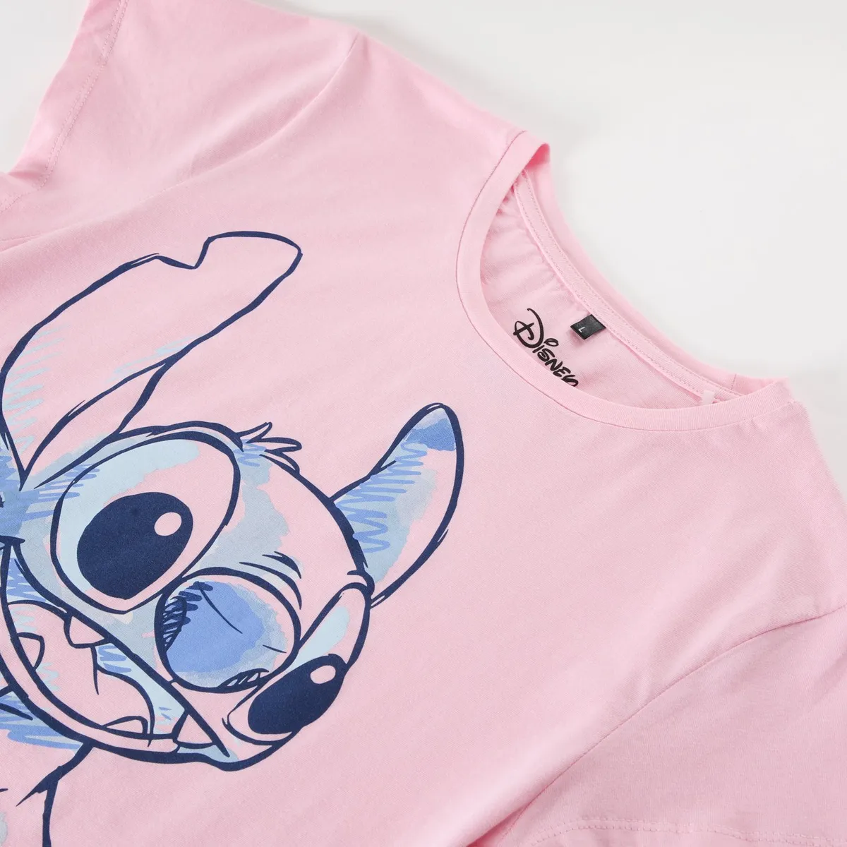 DISNEY - Polera Manga Corta Mujer Lilo & Stitch Rosado Disney