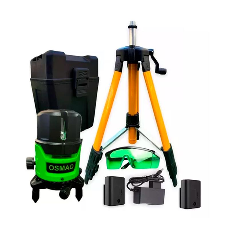 GENERICO - Nivel Laser 5 Líneas Verde Profesional + Trípode