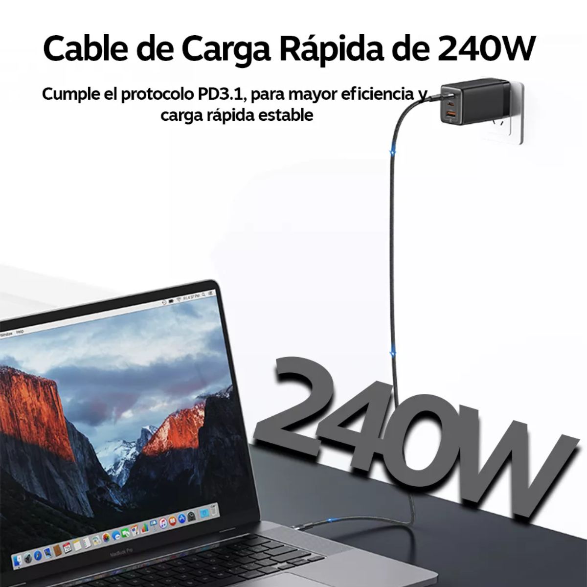 USAMS - Cable Usb Tipo C A Usb C Para iPhone Samsung 240w Largo 12m Usams Sj727