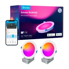 GOVEE - Set de 2x Luces LED Empotrables RGBWW 4 para Techo