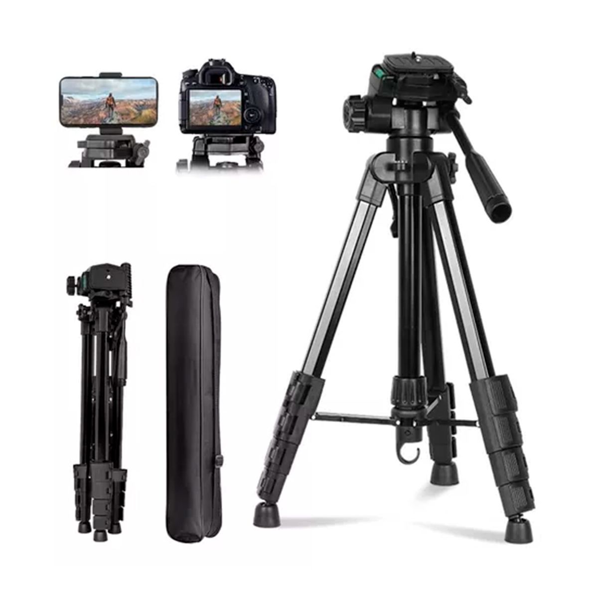 GENERICO - Trípode Portátil de Aluminio para Camara PRO 170 Cm