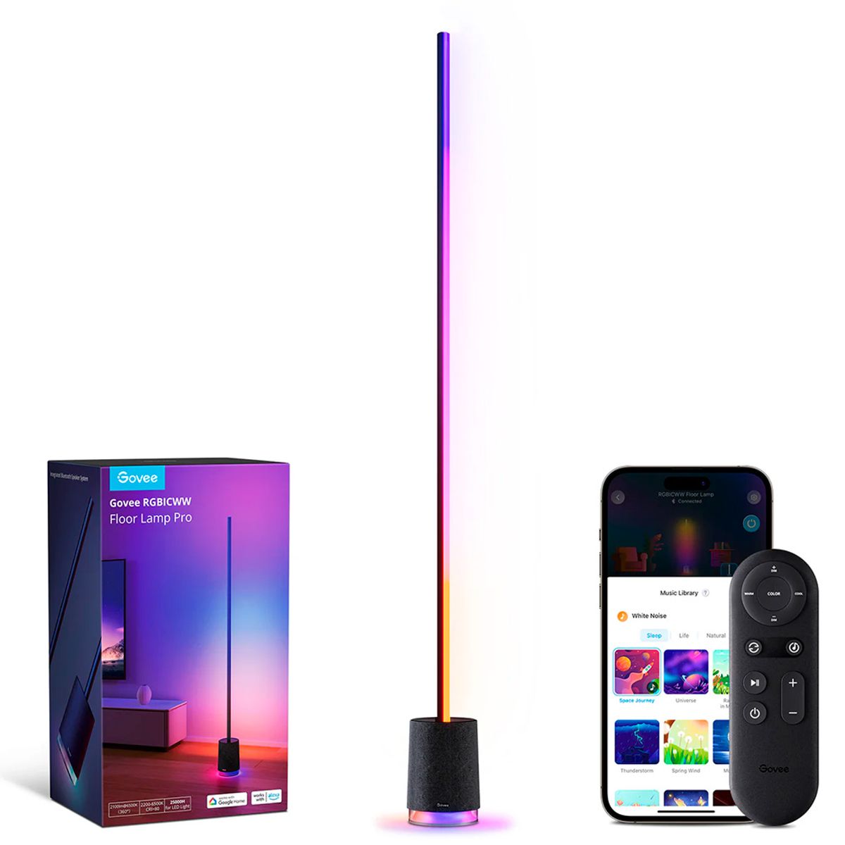 GOVEE - Lámpara de Píe Pro RGBICWW con Parlante Govee