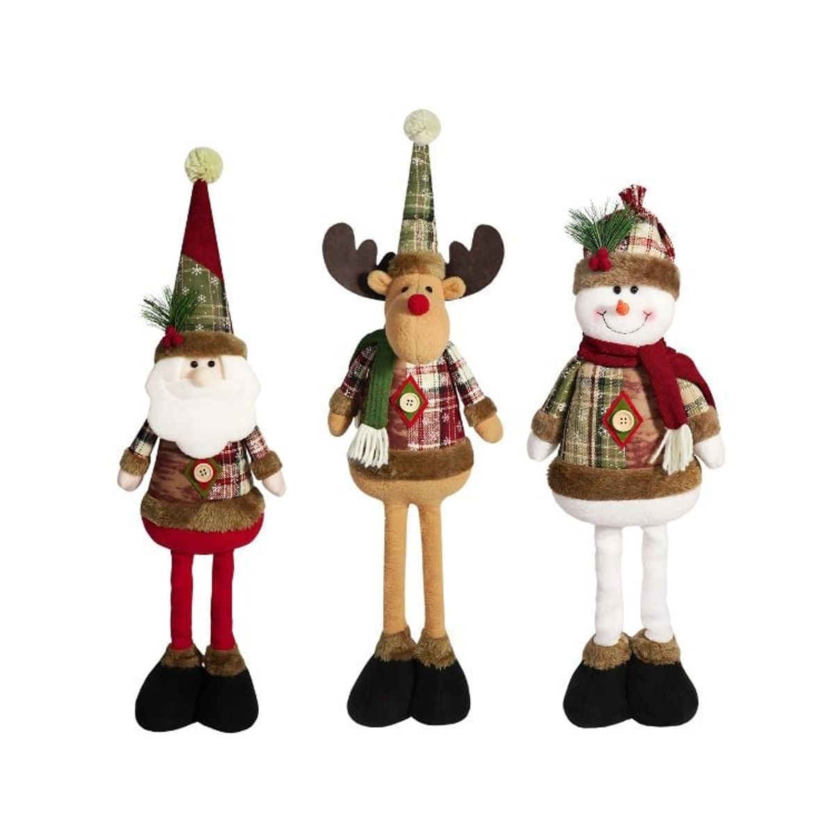 CRUSEC - Set 3 Adornos Navideños Muñecos Extensibles