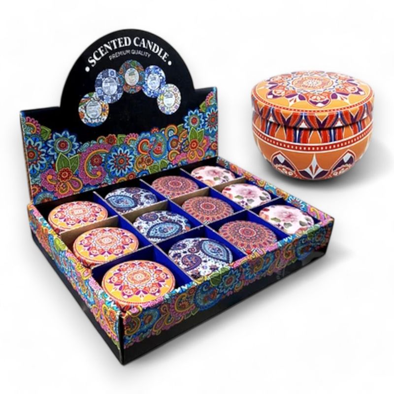 GENERICO - Set de 12 Velas Aromáticas En Pocillo De Metal.