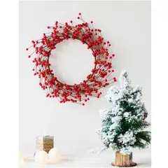 LIKE SHOP - Corona De Navidad Decoracion Ambiente Frutos Rojos
