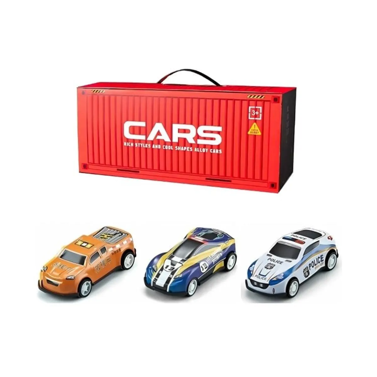 CRUSEC - Paquete 48 Autos Pequeños Con Container Para Niños