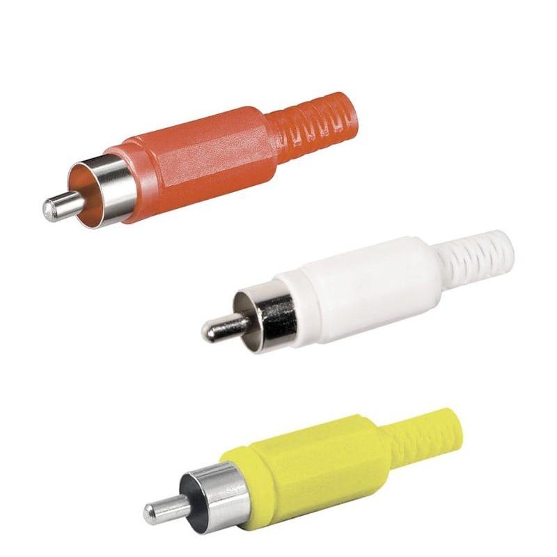 GENERICO - Set x 12 CONECTOR RCA MACHO PLASTICO SET X 1 PCS
