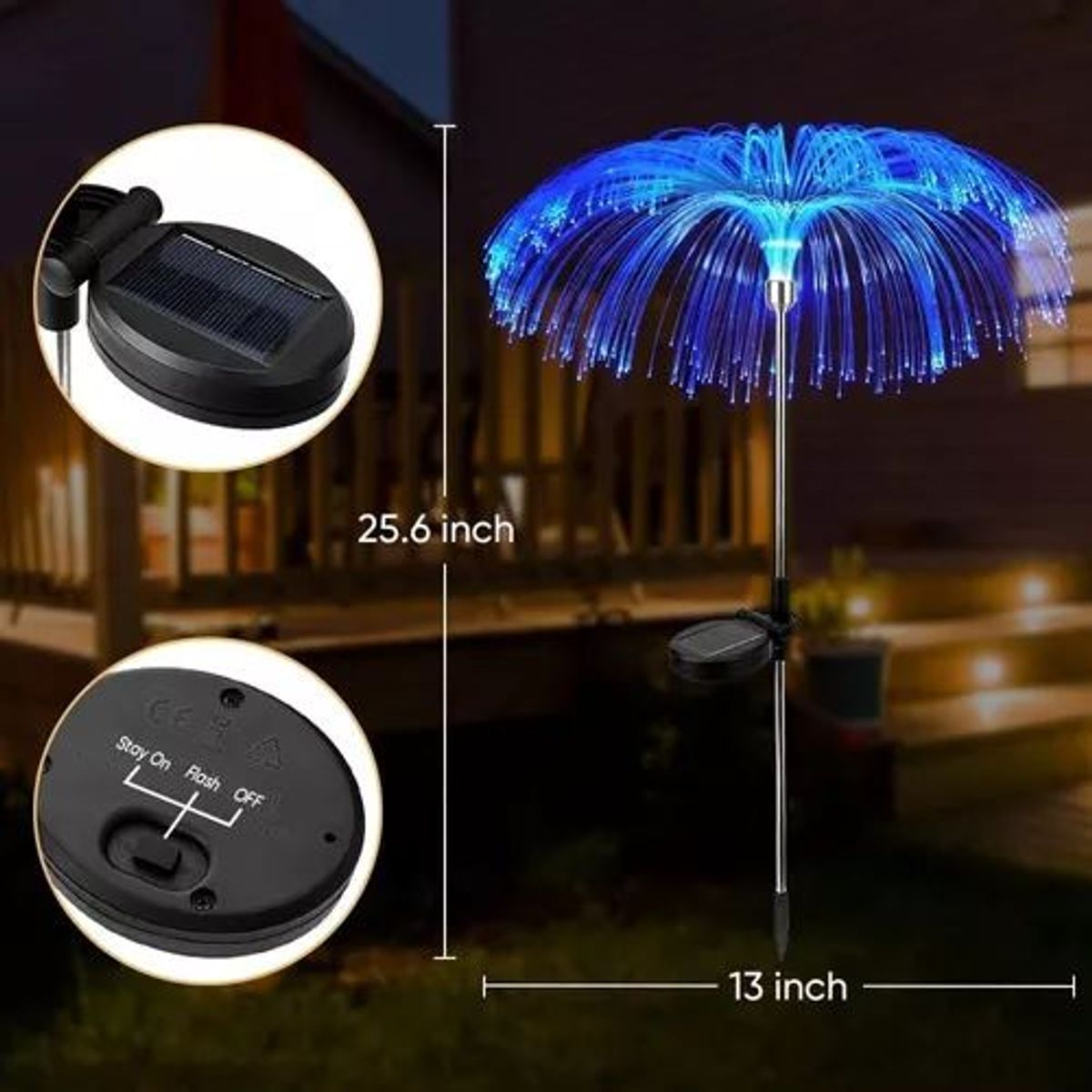 SHOP EHOME BAG - 2 Luces Estaca Solares Flor Medusa Jardín Colores Decoracion