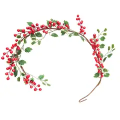 LIKE SHOP - Guirnalda Navidad Colgante Decoracion Frutos Rojos Con Hojas