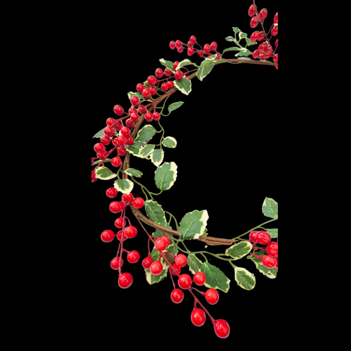 LIKE SHOP - Guirnalda Navidad Colgante Decoracion Frutos Rojos Con Hojas