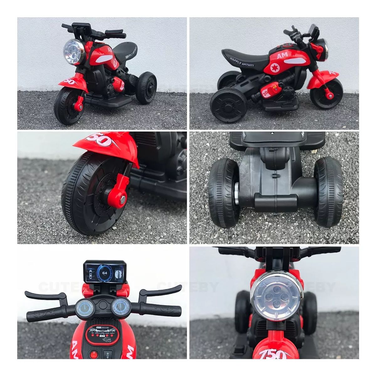 U BUY - Moto cochecito moto de juguete para niños Rojo