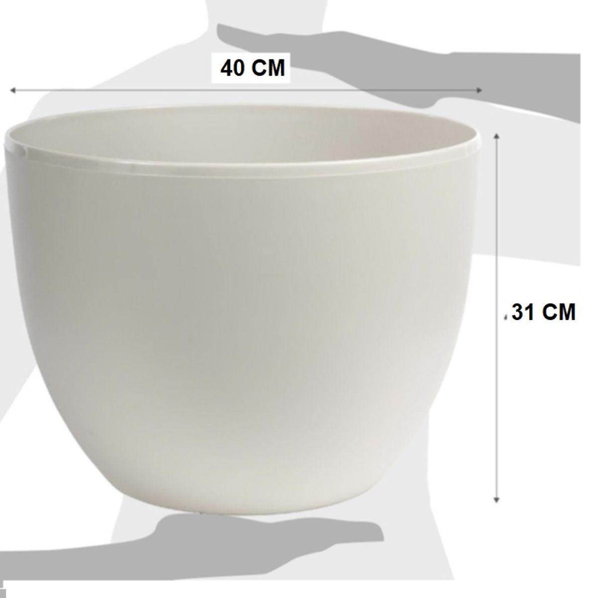 GENERICO - Macetero Plastico Redondo 40cm Arena Con Ruedas