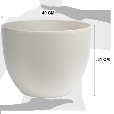 Imagen 2 del producto Macetero Plastico Redondo 40cm Arena Con Ruedas