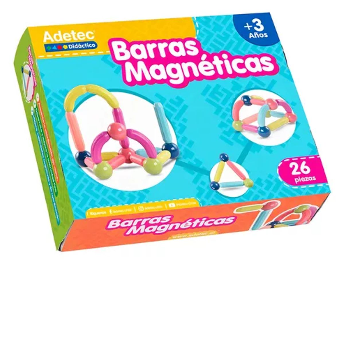 GENERICO - Barras Magnéticas Didácticas Con Esferas 26 Pz Adetec