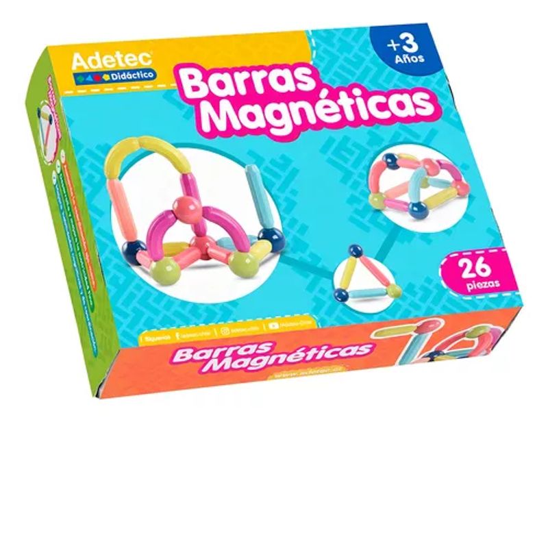 GENERICO - Barras Magnéticas Didácticas Con Esferas 26 Pz Adetec