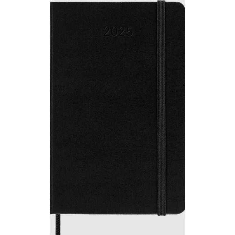 MOLESKINE - Agenda 2025 Horizontal semanal Pocket T. Dura Negro