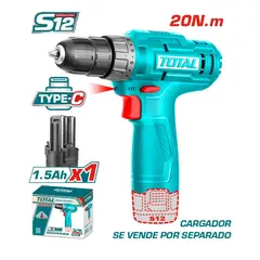 TOTAL TOOLS - Taladro Inalámbrico 12V 10mm + Bat 15ah tipo C Total