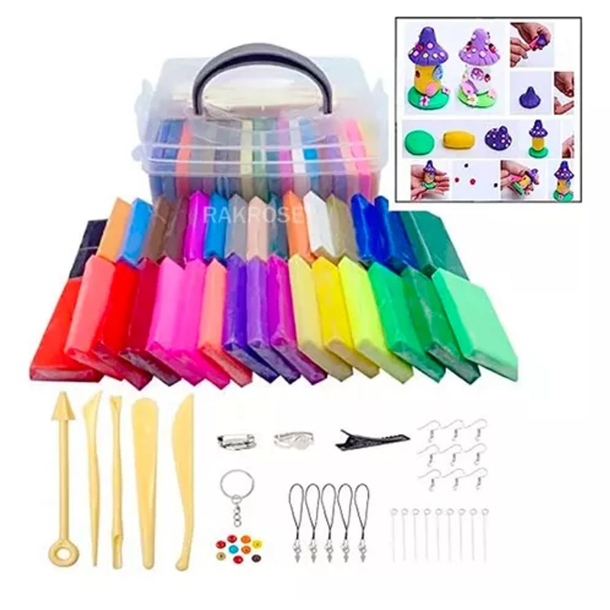 GENERICO - Arcilla Polimérica De 32 Colores Con Accesorios