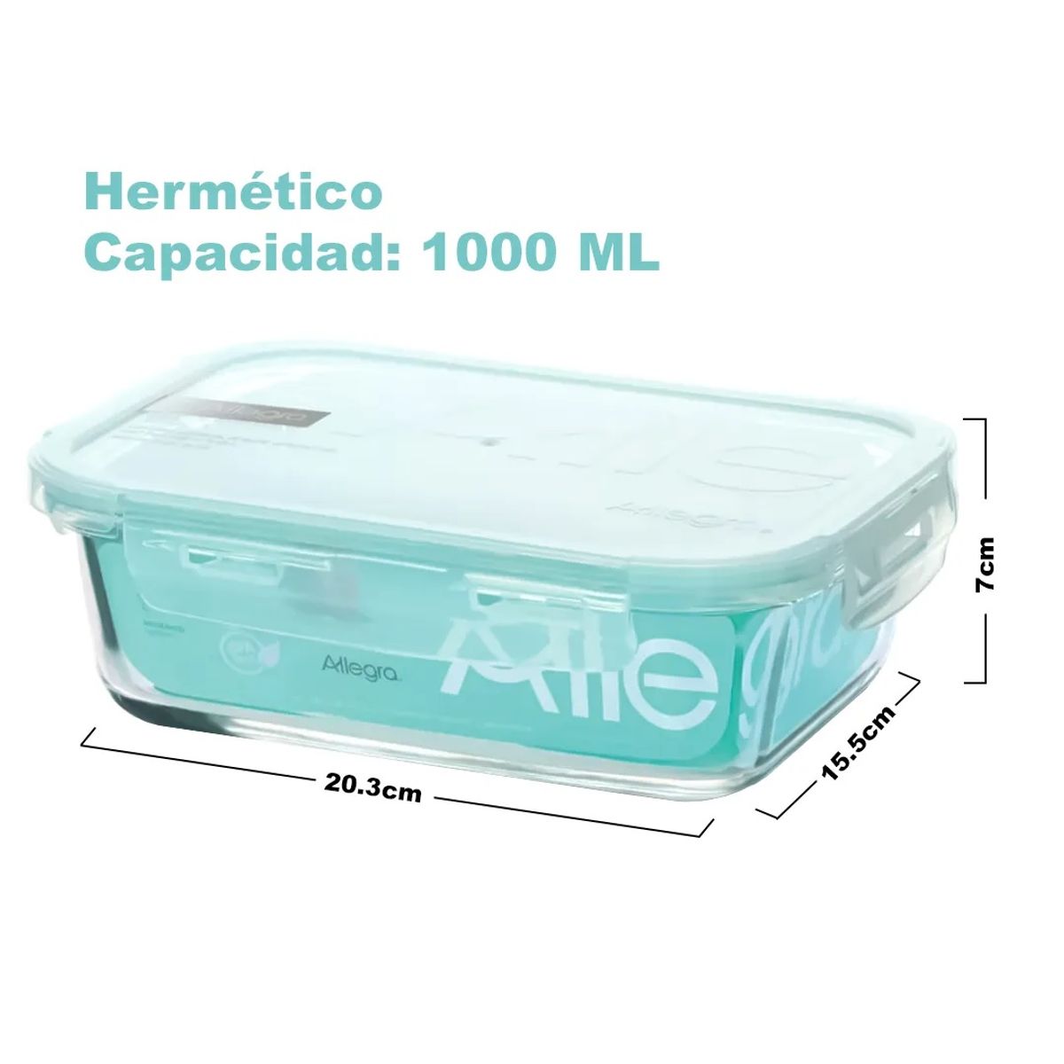 ALLEGRA - Contenedor Hermético Rectangular De 1000ml