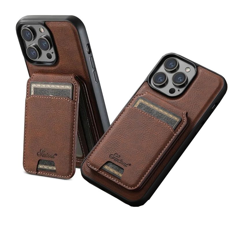 GENERICO - Carcasa Cuero Para iPhone 16 Pro Max Más Billetera
