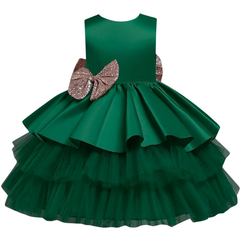 JUMP KIDS - Vestidos Fiestas con Tul y Volantes Niñas 1a5 años Princesa Esmeralda