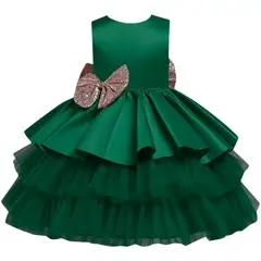 JUMP KIDS - Vestidos Fiestas con Tul y Volantes Niñas 1a5 años Princesa Esmeralda