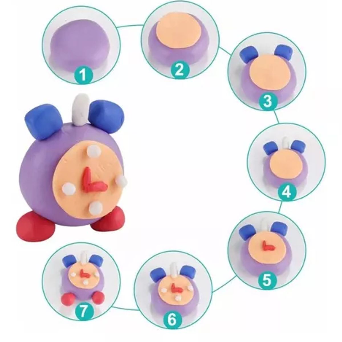 GENERICO - Kit De Inicio De Arcilla Polimérica No Tóxica De 24 Colores