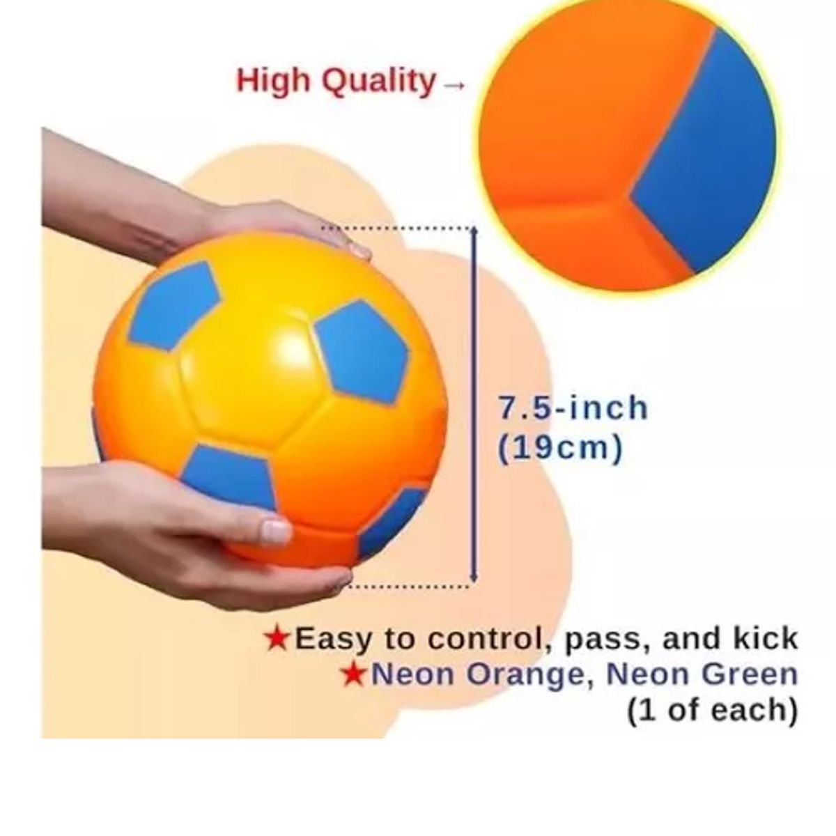 GENERICO - Balón De Fútbol Infantil Talla 8 Naranja Y Azul