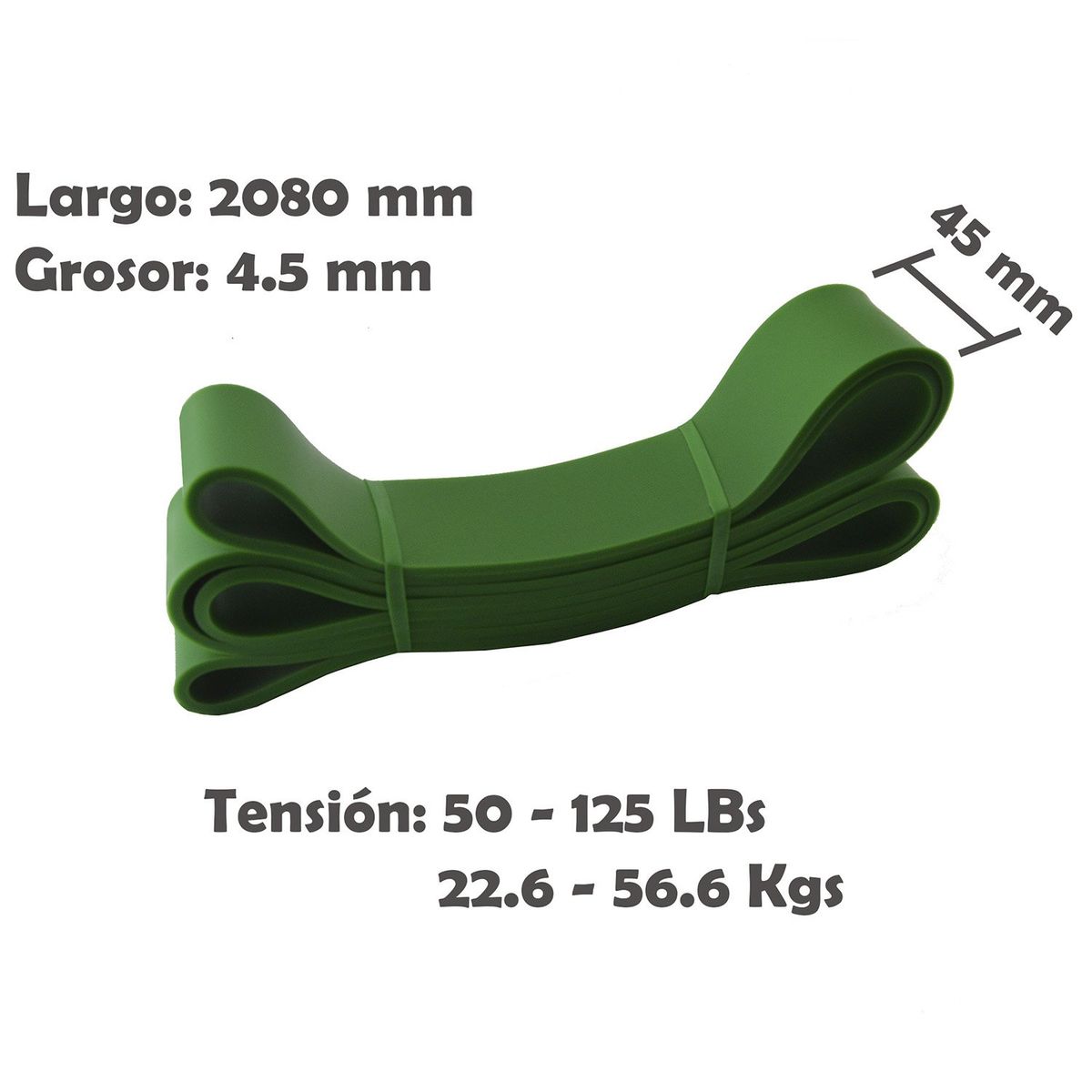 GENERICO - Banda Pull up 45mm Verde Crossfit Calistenia