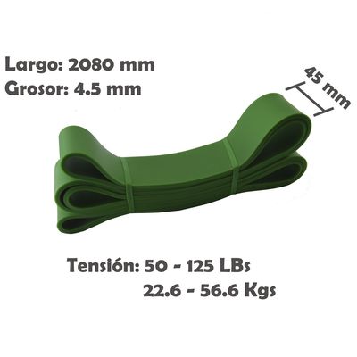 Imagen 2 del producto Banda Pull up 45mm Verde Crossfit Calistenia
