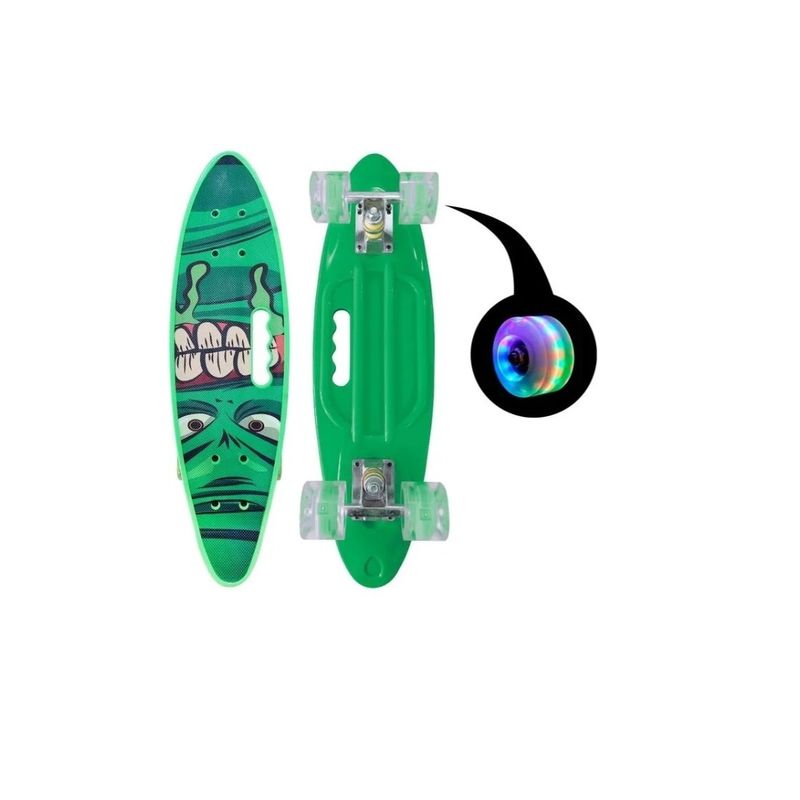 GENERICO - Skate Penny Cruiser Patineta Green Monster Ruedas Green