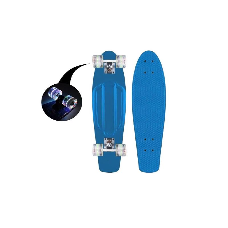 GENERICO - Skate Penny Patineta Celeste Ruedas Led Niños Azul