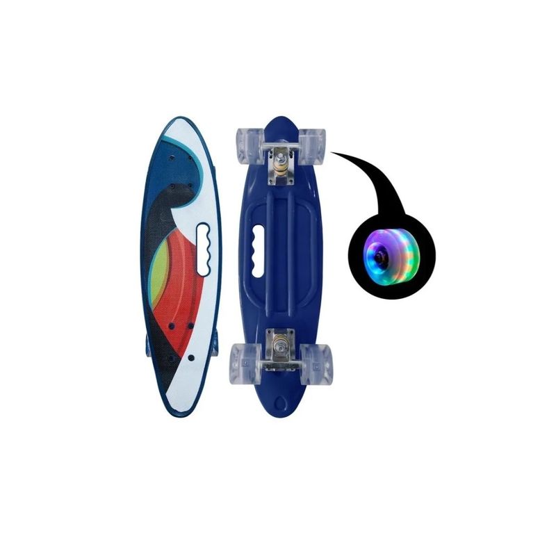 GENERICO - Skate Penny Cruiser Patineta Wave Colored Ruedas Blue