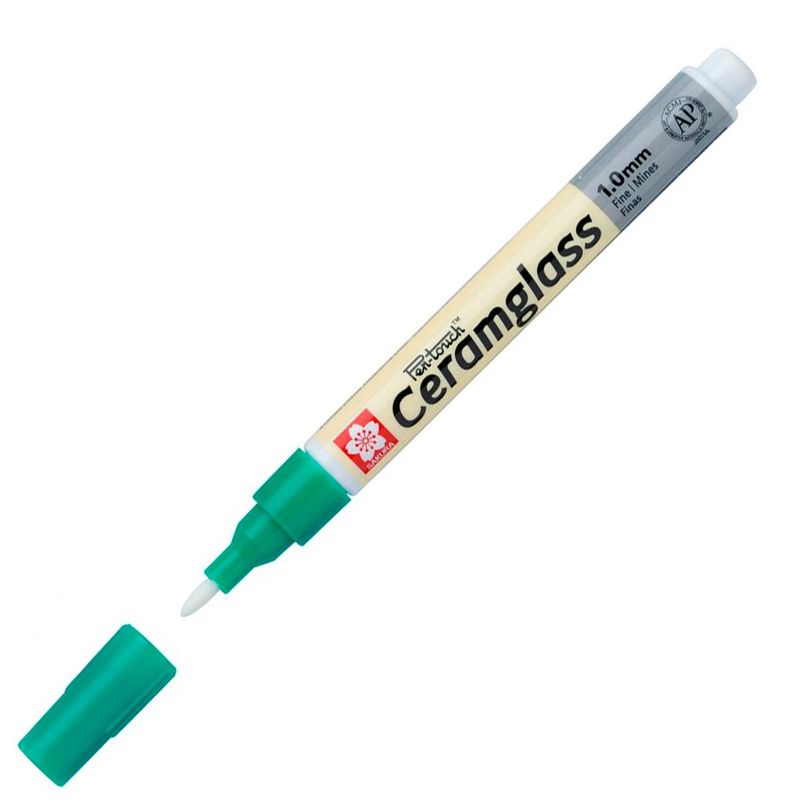 SAKURA - Ceramglass - Marcador para cerámica y vidrio 1mm Verde
