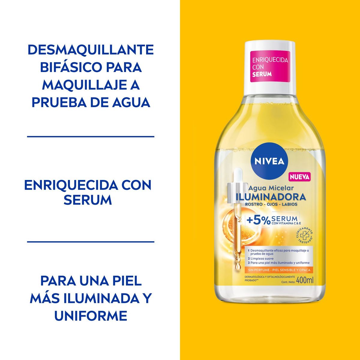 NIVEA - NIVEA Agua Micelar Bifásica Iluminadora 400ml