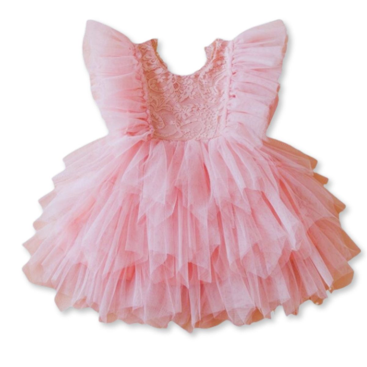 JUMP KIDS - Vestido De Fiesta De Encaje Y Tul Niñas 6 meses a 4 años Princess Pink