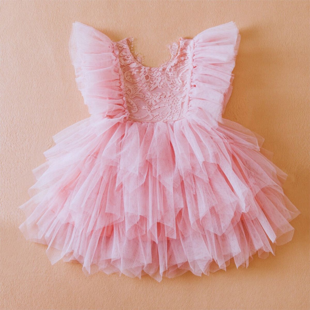 JUMP KIDS - Vestido De Fiesta De Encaje Y Tul Niñas 6 meses a 4 años Princess Pink