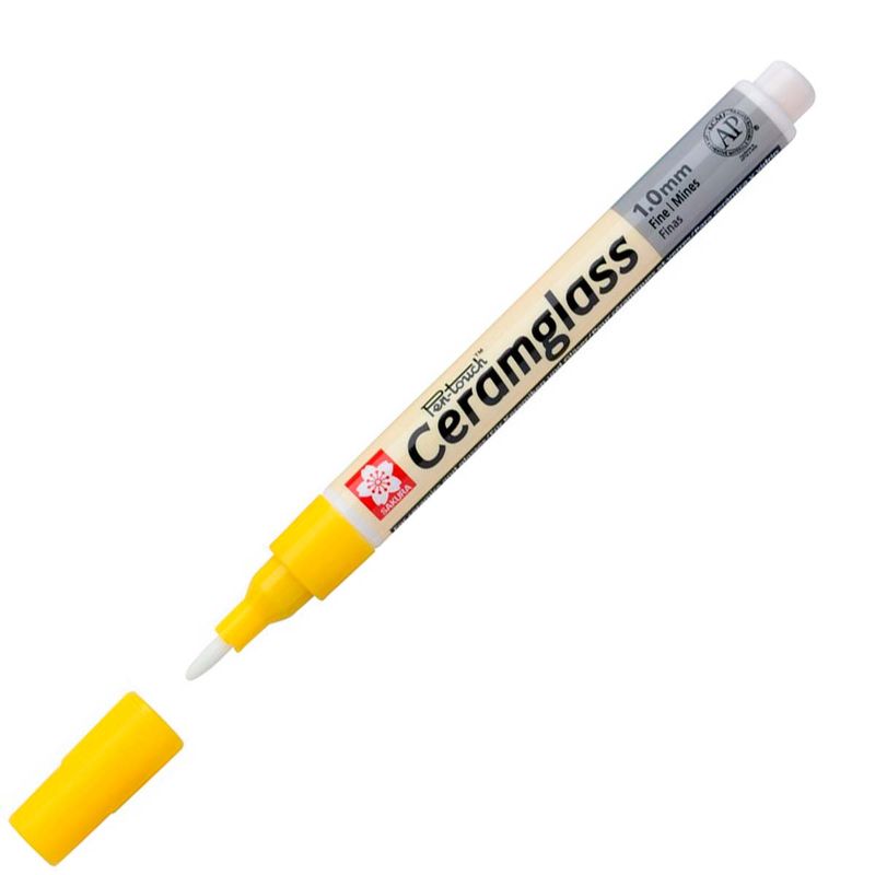 SAKURA - Ceramglass - Marcador para cerámica y vidrio 1mm Amarillo