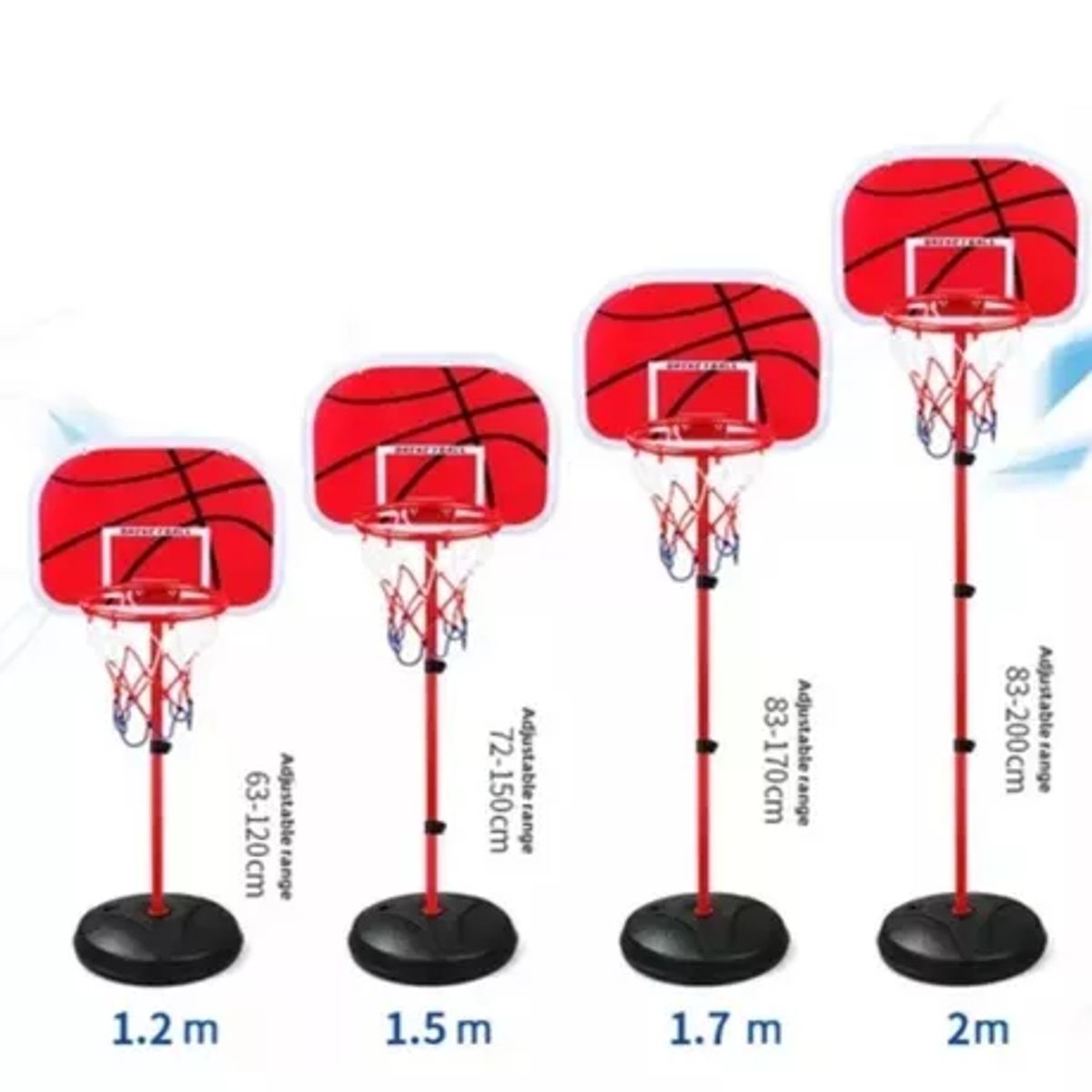 GENERICO - Aro De Básquet 4 Niveles Incluye Balón Tablero Maya Balón
