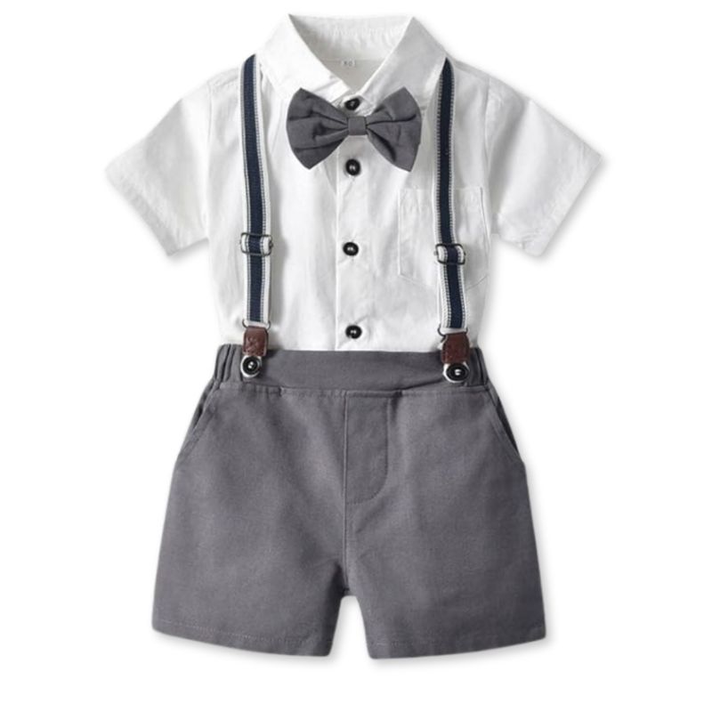 JUMP KIDS - Conjunto de Vestir Con Corbatín y Pantalones Cortos Niños 3 a 7 años