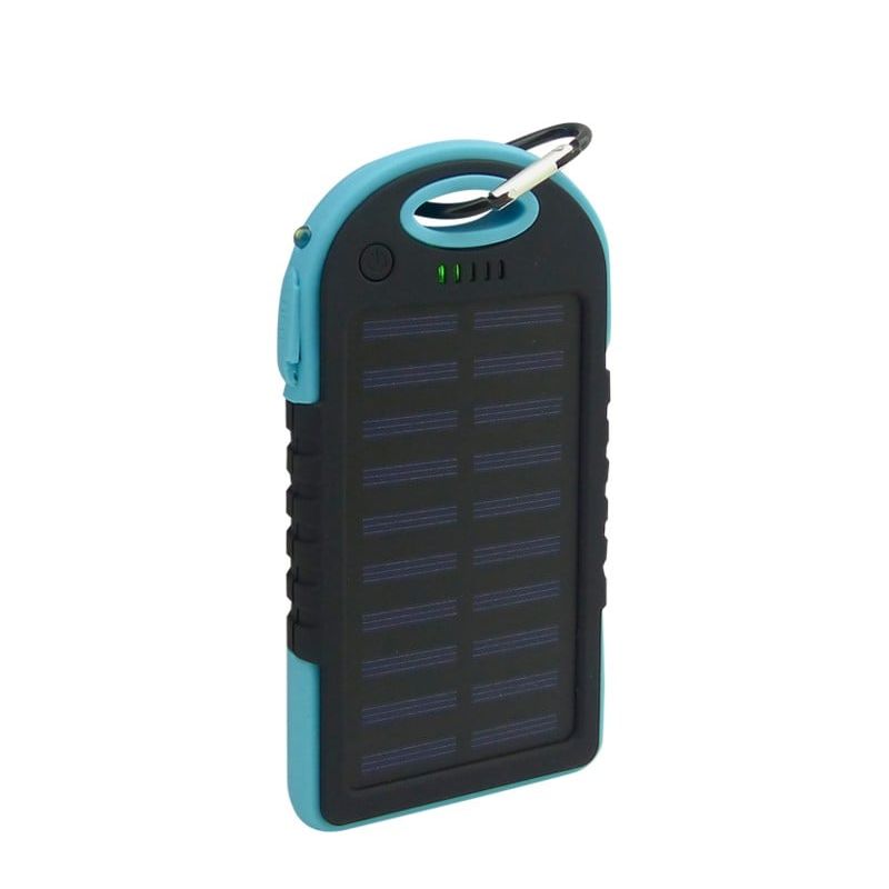 GENERICO - BATERIA EMERGENCIA SOLAR PARA SMARTPHONE 2 USB 5.000 AMP 3  COLORES