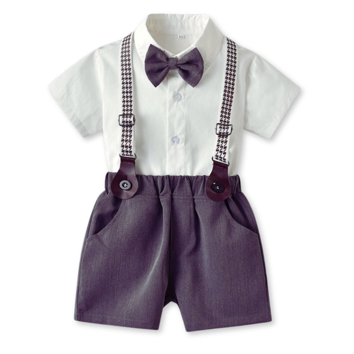 JUMP KIDS - Conjunto de vestir con corbatín y pantalón corto Niño 3 a 7 años Gray