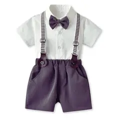 JUMP KIDS - Conjunto de vestir con corbatín y pantalón corto Niño 3 a 7 años Gray