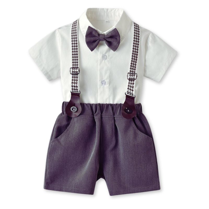 JUMP KIDS - Conjunto de vestir con corbatín y pantalón corto Niño 3 a 7 años Gray