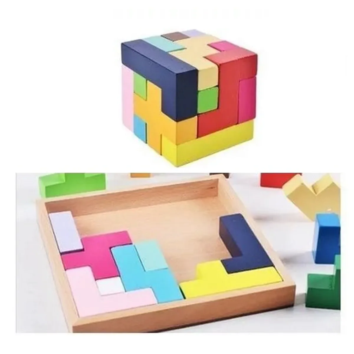 JUGUETON - Juego Didáctico Madera Cubo Puzzle Montessori