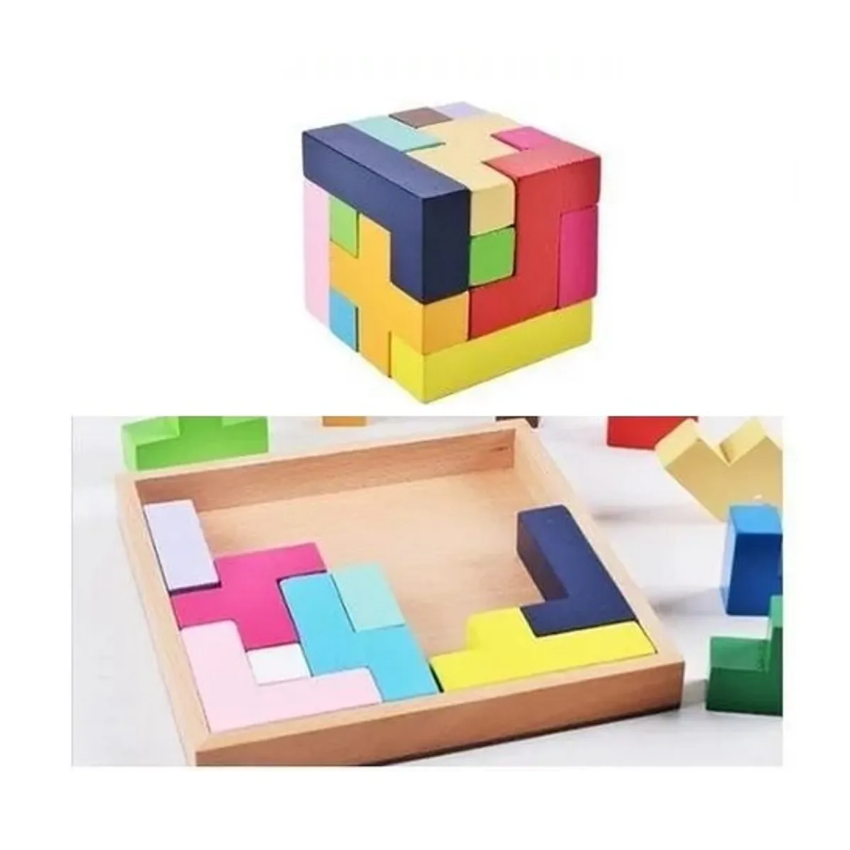 JUGUETON - Juego Didáctico Madera Cubo Puzzle Montessori