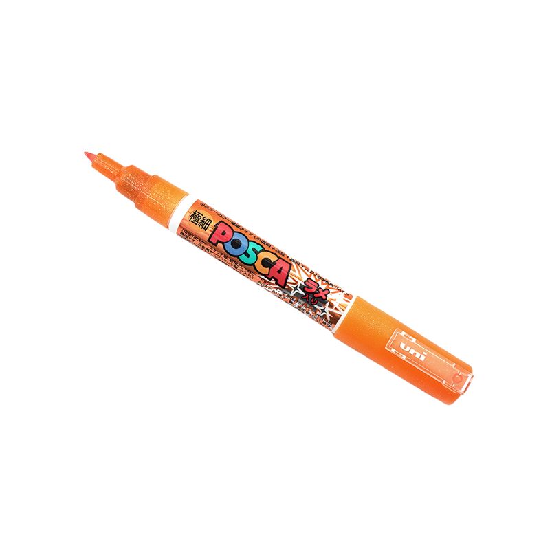 MITSUBISHI - Lapiz Posca Pc-1m Naranja Glitter Punta Fina 07mm Japones