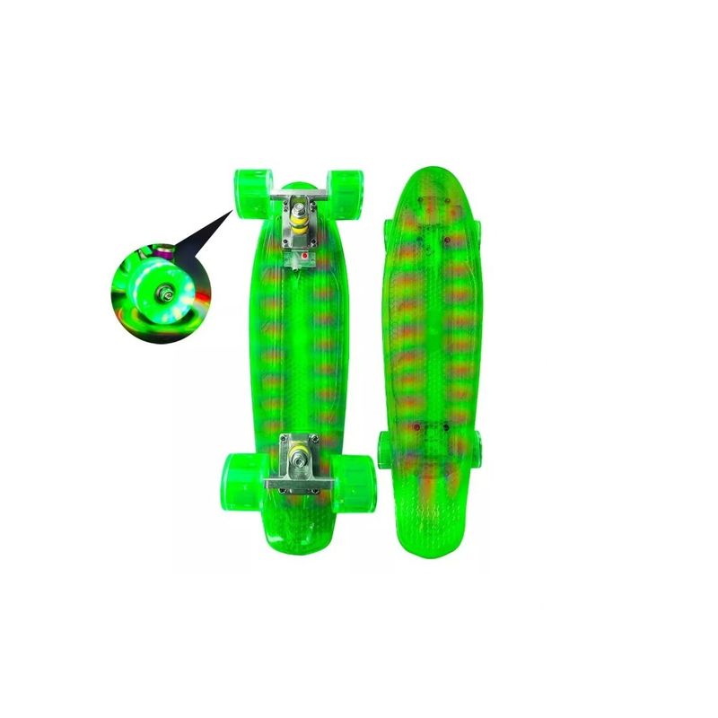 GENERICO - Skate Penny Patineta Verde Luces Rgb Ruedas Led Niñs Verde