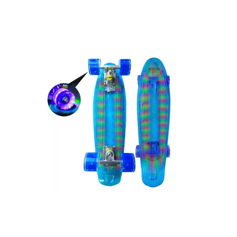 GENERICO - Skate Penny Patineta Verde Luces Rgb Ruedas Led Niñs Azul