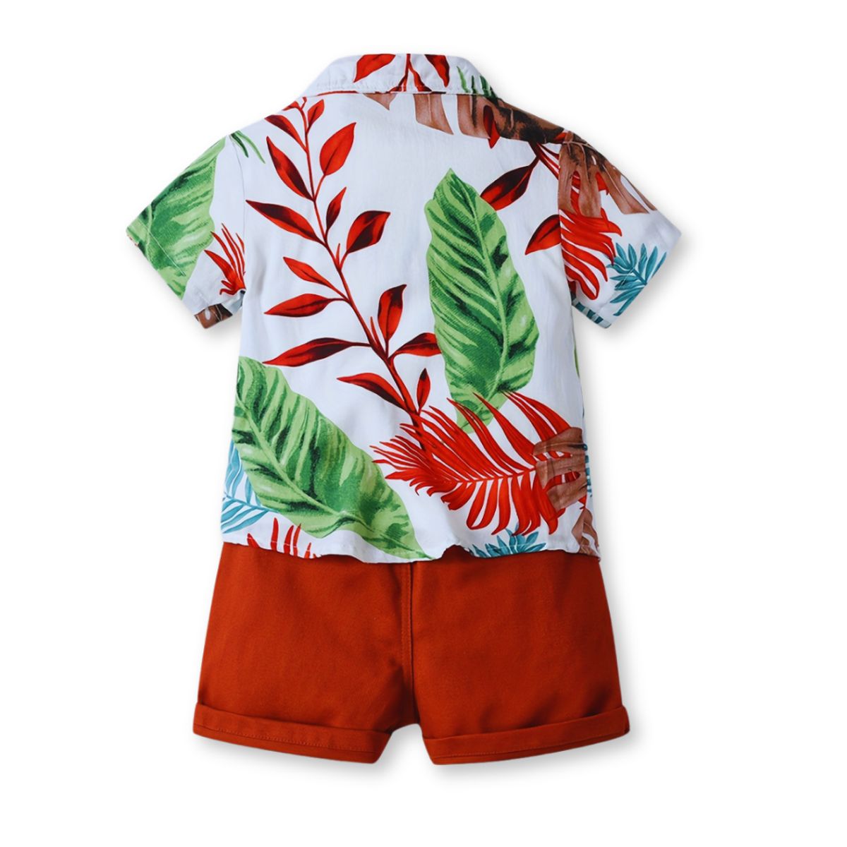 JUMP KIDS - Conjunto de Vestir Hawaiano Manga Corta Niño 1 a 5 Años Rojo Hawaiano